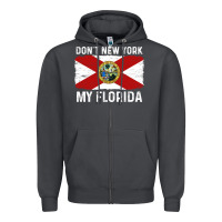 Smoke don't new york my florida vintage flag funny saying gift Zipper Hoodie - linhVisuals