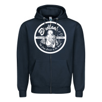 Navy birdland jazz club Zipper Hoodie - linhVisuals