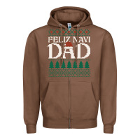 Chestnut feliz navi dad ugly christmas sweater funny spanish xmas pun gift for Zipper Hoodie - linhVisuals