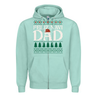 Seafoam feliz navi dad ugly christmas sweater funny spanish xmas pun gift for Zipper Hoodie - linhVisuals