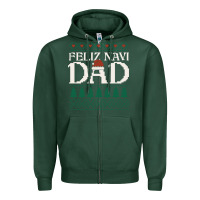 Sports Green feliz navi dad ugly christmas sweater funny spanish xmas pun gift for Zipper Hoodie - linhVisuals