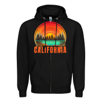 Black california t  shirt california sunset vintage trees scenery t  shirt Zipper Hoodie - linhVisuals