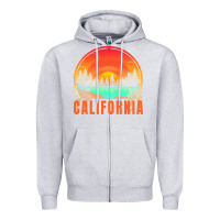 Heather Grey california t  shirt california sunset vintage trees scenery t  shirt Zipper Hoodie - linhVisuals