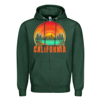 Sports Green california t  shirt california sunset vintage trees scenery t  shirt Zipper Hoodie - linhVisuals