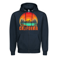 Navy california t  shirt california sunset vintage trees scenery t  shirt Zipper Hoodie - linhVisuals