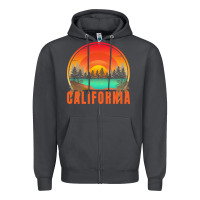 Smoke california t  shirt california sunset vintage trees scenery t  shirt Zipper Hoodie - linhVisuals