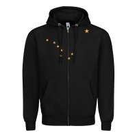 Black flag of alaska Zipper Hoodie - linhVisuals