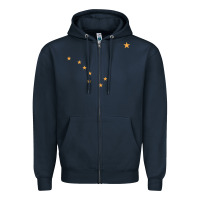 Navy flag of alaska Zipper Hoodie - linhVisuals