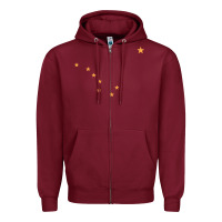 Burgundy flag of alaska Zipper Hoodie - linhVisuals