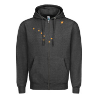 Charcoal Heather flag of alaska Zipper Hoodie - linhVisuals