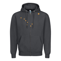 Smoke flag of alaska Zipper Hoodie - linhVisuals