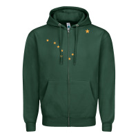 Sports Green flag of alaska Zipper Hoodie - linhVisuals