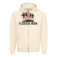 Sandshell florida man state funny meme vintage palm trees and sunset retro sun Zipper Hoodie - linhVisuals