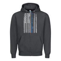 Smoke fishing american flag vintage fishing rod patriotic 4ht of july gift f Zipper Hoodie - linhVisuals