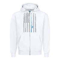 White fishing american flag vintage fishing rod patriotic 4ht of july gift f Zipper Hoodie - linhVisuals