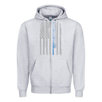 Heather Grey fishing american flag vintage fishing rod patriotic 4ht of july gift f Zipper Hoodie - linhVisuals