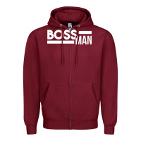 Burgundy boss man Zipper Hoodie - linhVisuals