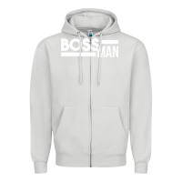 Dove Grey boss man Zipper Hoodie - linhVisuals