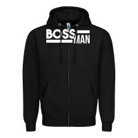 Black boss man Zipper Hoodie - linhVisuals