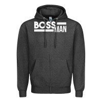 Charcoal Heather boss man Zipper Hoodie - linhVisuals