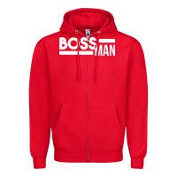 Red boss man Zipper Hoodie - linhVisuals