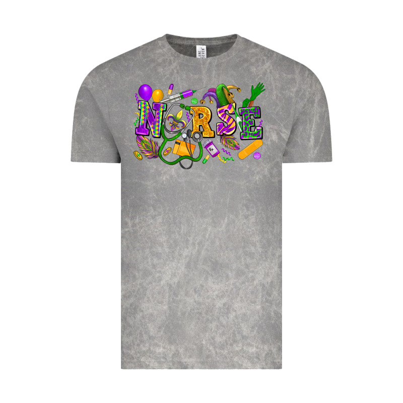 Nurse Mardi Gras Vintage Tee by FaDigitalArtStudio | Teevron