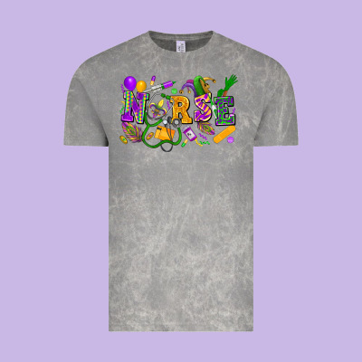 Nurse Mardi Gras Vintage Tee Designed By Fadigitalartstudio