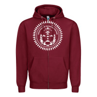 Burgundy great seal of the navajo nation faded style design Zipper Hoodie - linhVisuals