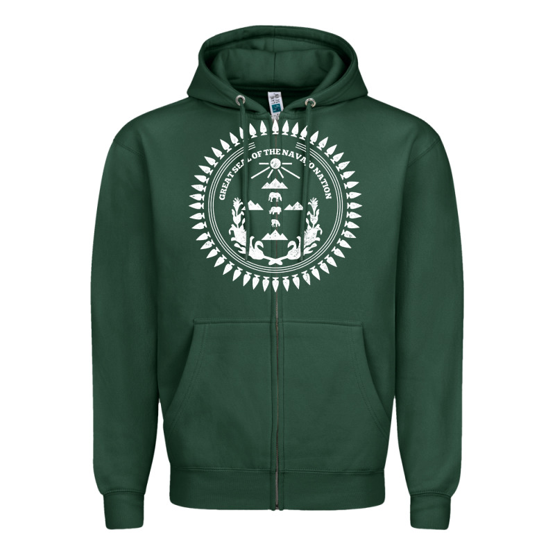 Great Seal Of The Navajo Nation Faded Style Design Zipper Hoodie by linhVisuals | Teevron