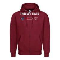 Burgundy funny things i hate low battery and wifi connection Zipper Hoodie - linhVisuals