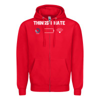 Red funny things i hate low battery and wifi connection Zipper Hoodie - linhVisuals