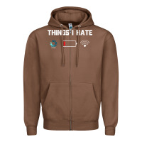 Chestnut funny things i hate low battery and wifi connection Zipper Hoodie - linhVisuals