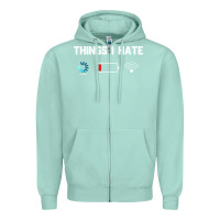 Seafoam funny things i hate low battery and wifi connection Zipper Hoodie - linhVisuals