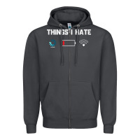 Smoke funny things i hate low battery and wifi connection Zipper Hoodie - linhVisuals