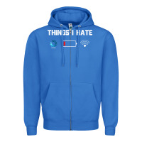 True Royal funny things i hate low battery and wifi connection Zipper Hoodie - linhVisuals