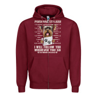 Burgundy funny yorkie personal stalker yorkshire terrier  dog i will follow you Zipper Hoodie - linhVisuals