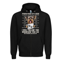 Black funny yorkie personal stalker yorkshire terrier  dog i will follow you Zipper Hoodie - linhVisuals