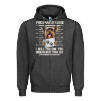 Charcoal Heather funny yorkie personal stalker yorkshire terrier  dog i will follow you Zipper Hoodie - linhVisuals