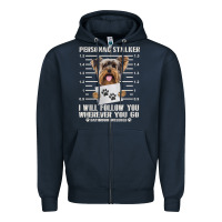 Navy funny yorkie personal stalker yorkshire terrier  dog i will follow you Zipper Hoodie - linhVisuals