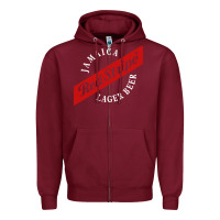 Burgundy jamaica red stripe lager beer Zipper Hoodie - linhVisuals