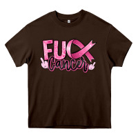 Chocolate Brown fuck breast cancer Heavy Core Tee - RanaPortraitStore
