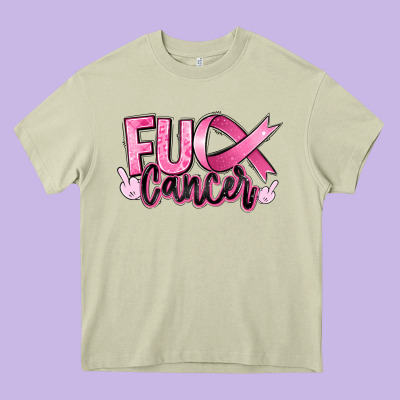 Fuck Breast Cancer Heavy Core Tee Designed By Ranaportraitstore