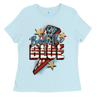 Baby Blue Back the blue Ladies Tee - FaDigitalArtStudio