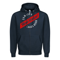 Navy jamaica red stripe lager beer Zipper Hoodie - linhVisuals