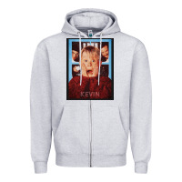 Heather Grey home alone kevin Zipper Hoodie - linhVisuals