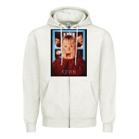 Oatmeal Heather home alone kevin Zipper Hoodie - linhVisuals