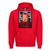 Red home alone kevin Zipper Hoodie - linhVisuals