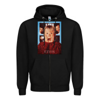 Black home alone kevin Zipper Hoodie - linhVisuals