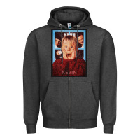 Charcoal Heather home alone kevin Zipper Hoodie - linhVisuals
