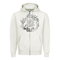 Oatmeal Heather Lady Macbeth Shakespeare Quote Zipper Hoodie - linhVisuals